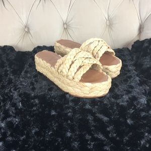 Raffia platform sandals